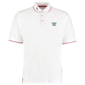   Férfi fehér, piros kontrasztos prémium póló Jaguar Club hímzéssel