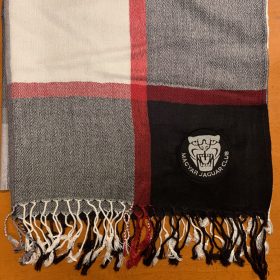   Sál kockás pashmina 70x170 fekete-szürke kockás Jaguar klubos hímzéssel