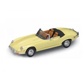   Jaguar E-Type 1961 Roadster modell - Profi kivitelű, ismeretlen gyártó plexi dobozban 1:43 sárga
